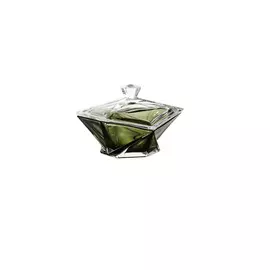 Конфетница с крышкой Crystalite Bohemia "Оригами" 22,5см, хаки