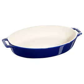 Форма для запекания овальная Staub 29х21см, h6,8см, керамика, тёмно-синий, для духовки