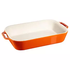 Форма для запекания прямоугольная Staub 34х24см, h7,6см, керамика, оранжевый, для духовки