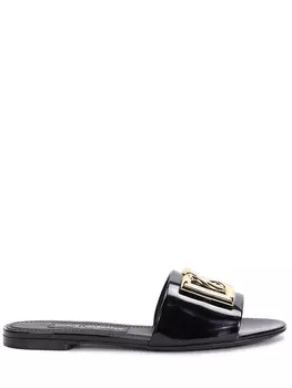 Шлепанцы кожаные DOLCE & GABBANA