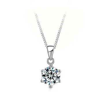 Ожерелье с подвеской из муассанита, 1CT, 2CT, 3CT, стерлинговое серебро, лабораторное бриллиантовое ожерелье для женщин, 100% пройденный тест на бриллианты, ювелирные изделия с муассанитом 1ct