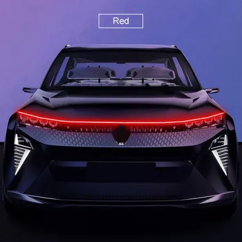 Рифмированная светодиодная лента для капота автомобиля, дневная полоса для бега, сканирующее освещение, гибкая неоновая лампа, атмосферная подсветка 1.2 белый