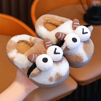 Новые нескользящие хлопковые тапочки для детей и дома 22/23 inner length 14CM жёлтый