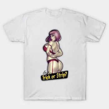 Футболка женская Trick Or Strip Harajuku Print Kawaii футболка летняя с коротким рукавом женская футболка топ футболка S розовый