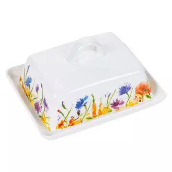 масленка ZAPEL Fleurs des champs flowers 15x12x8,5см фарфор