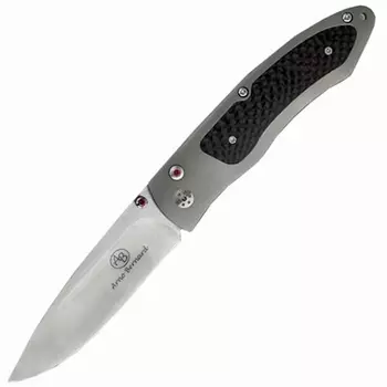 Складной нож Arno Bernard Titanium Folder with Carbon Fiber Inlay Swarovski, сталь S35VN, рукоять титановый сплав