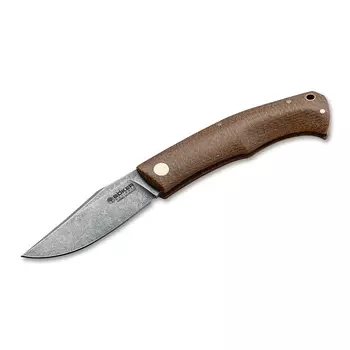Складной нож Boker Boxer EDC Brown, сталь M390, рукоять микарта