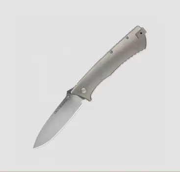 Нож складной Ontario Cerberus, сталь D2, рукоять титан, silver