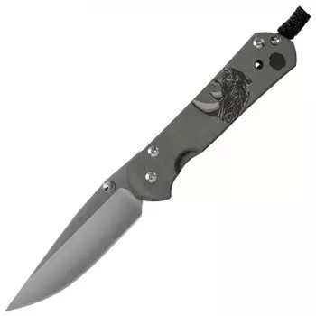 Складной нож Chris Reeve Large Sebenza 21, сталь S35VN, рукоять титановый сплав, гравировка Rhino