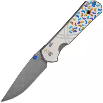 Складной нож Chris Reeve Large Sebenza 21 Unique Graphics, дамасская сталь Чада Николса, рукоять титановый сплав