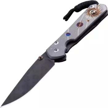 Складной нож Chris Reeve Small Sebenza 21, дамасская сталь Чада Николса, рукоять титановый сплав, гравировка солнечная система