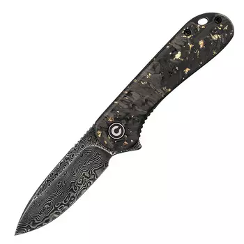 Складной нож CIVIVI Elementum, сталь Damascus, Carbon Fiber, серый