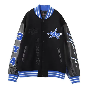 Куртка x awake ny varsity jacket asia sizing 'black game royal' Air Jordan, черный