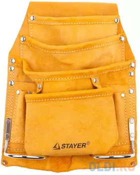 Сумка STAYER 38505 поясная master для инструментов кожаная 8карманов 2скобы