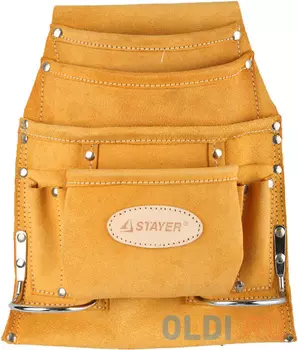 Сумка STAYER 38517 поясная professional для инструментов кожаная 10карманов 2скобы