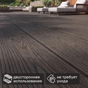 Террасная доска ДПК T-Decks цвет Венге 2000x150x20 мм двусторонний 0.3 м