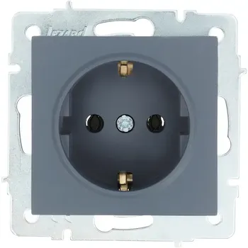 Розетка встраиваемая Lezard Vesna 742-3488-122B с заземлением цвет графит