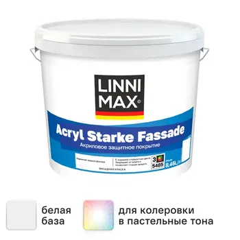 Краска фасадная Linnimax Acryl Starke Fassade цвет прозрачный матовая база Б3 8.46 л
