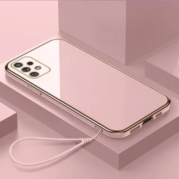 Роскошный чехол для телефона из ТПУ с ремешком для Samsung Galaxy A04 A05 A13 A14 A23 A24 A52 A54 A34 A53 5G Note20 Ultra S23, мягкие чехлы, силиконовый чехол Samsung Galaxy A01