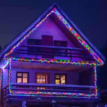 20м. Гирлянда нить с эффектом мерцания RGB IP65 Eurosvet 400-102 (a044079)