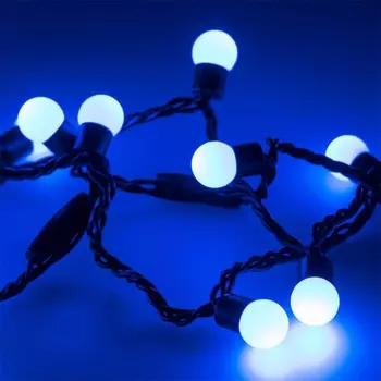 20м. Уличная гирлянда шарики синий свет Ardecoled 230V ARD-Ball-Classic-D17.5-20000-Black-200Led Blue (25589)