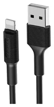 Кабель Borofone Bx1, USB - Lightning, 2 А, 1 м, черный