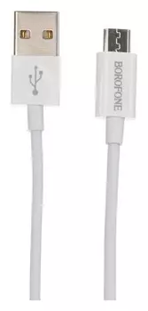 Кабель Borofone Bx22, Micro USB - Usb, 2.4 А, 1 м, белый
