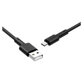 Кабель Borofone Bx31 Soft Silicone, USB - Micro-usb, 2.4a, 1 м, силикон, чёрный