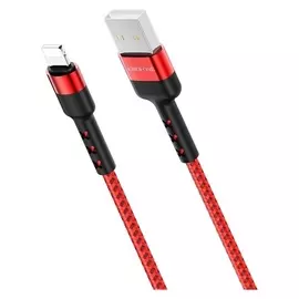Кабель Borofone Bx34 Advantage, USB - Lightning, 2.4а, 1 м, нейлон, красный
