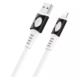 Кабель Borofone Bx35 Carib, USB - Lightning, 2.4a, 1 м, тпэ, белый