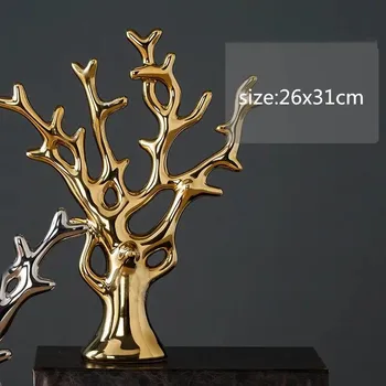 Современная керамическая фигурка животного, декоративная статуэтка, фарфоровая фигурка оленя, домашний декор рабочего стола, подарок на Рождество, день рождения, свадьбу