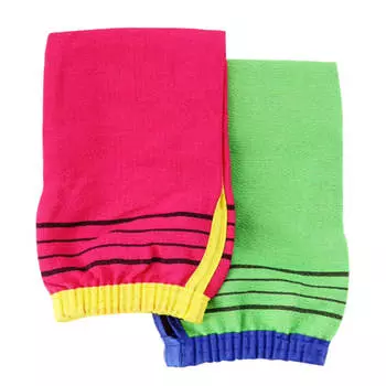 Двусторонняя отшелушивающая мочалка-рукавица для тела из вискозы BODY GLOVE TOWEL Sponge For Body