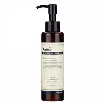 Натуральное гидрофильное масло Dear, Klairs Gentle Black Deep Cleansing Oil