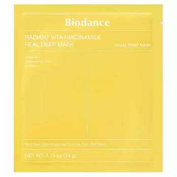 Гидрогелевая маска с ниацинамидом для сияния кожи Biodance Radiant Vita Niacinamide Real Deep Mask