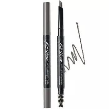 Автоматический карандаш для бровей с щёточкой CLIO Kill Brow Auto Hard Brow Pencil 5 Gray Brown