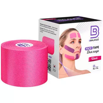 Кинезио тейп для лица из шёлка BB Face Tape™ 5 см*5 м - розовый