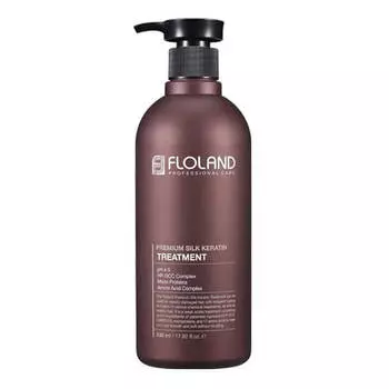 Восстанавливающая маска для волос с кератином Floland Premium Silk Keratin Treatment - 530 мл