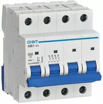 Автоматический выключатель модульный CHINT 179758 NB1-63 4P 20А 6кА х-ка D (DB) (R)