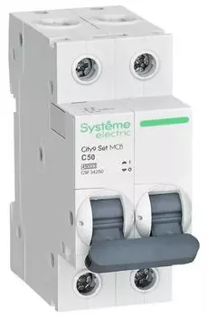 Автоматический выключатель Systeme Electric C9F34250 City9 Set С 50А 2P 4.5kA 230В