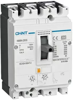 Автоматический выключатель в литом корпусе CHINT 271172 NM8N-250S TM 3P 160А 50кА с рег. термомаг. расцепителем (R)