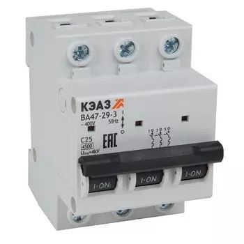 Автоматический выключатель КЭАЗ 318297 модульный ВА47-29-3C63-УХЛ3 (4,5кА)