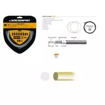 Комплект тросов переключения JAGWIRE Pro Shift Kit с рубашкой, заглушками, оранжевый, PCK506
