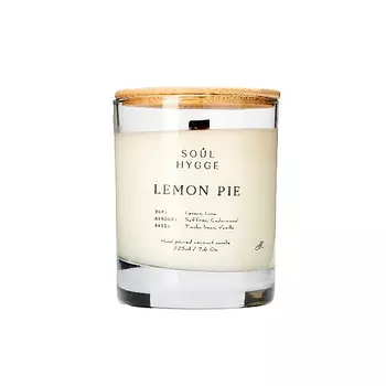 Свеча Soul Hygge "Lemon pie" с деревянным фитилём, 225 мл