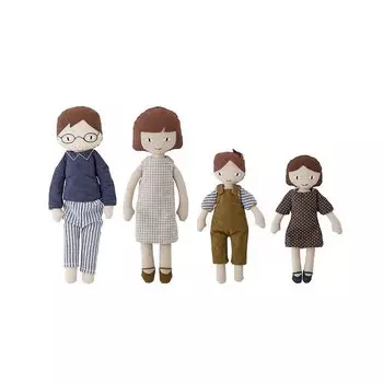 Текстильные куклы Bloomingville MINI "Webster", 4 шт, мульти с бежевым
