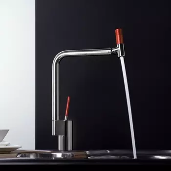 Смеситель Webert Kitchen 360 TS920302784 для кухонной мойки, красный
