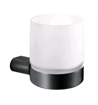 Стакан Inda Mito A2010NNE + R00100007 настенный, черный матовый/матовое стекло