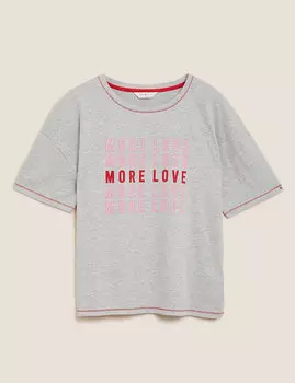 Хлопковая пижама с надписью More Love
