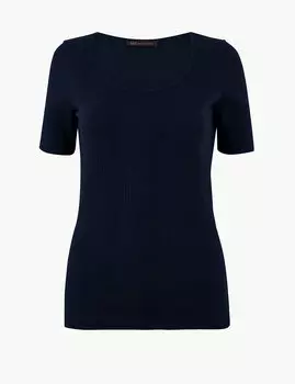 Фактурная футболка с коротким рукавом из 100%-го чистого хлопка