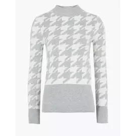 Джемпер с узором Dogtooth и воротником-стойкой , Marks&amp;Spencer