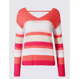 Джемпер с V-горловиной в полоску и длинным рукавом, Marks&amp;Spencer